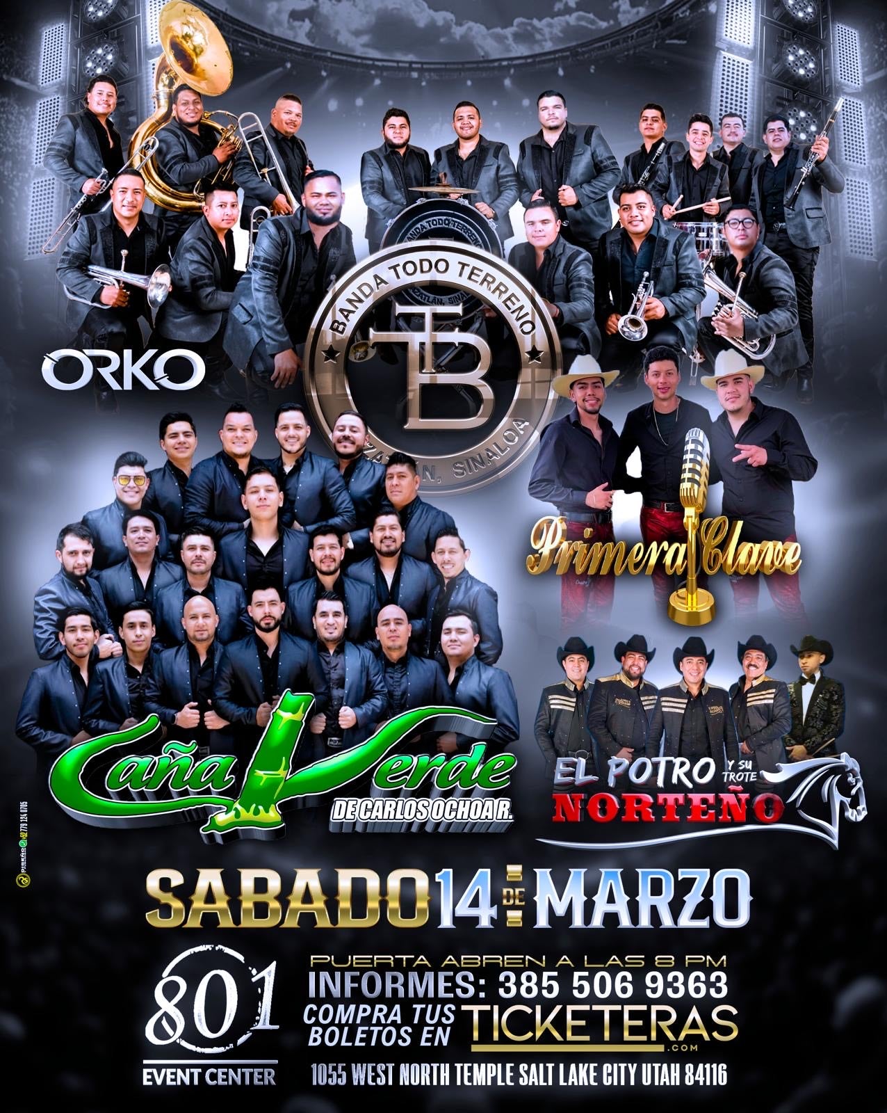 BANDA TODO TERRENO/BANDA CANA VERDE/PRIMERA CLAVE/EL POTRO Y SU TROTE NORTENO