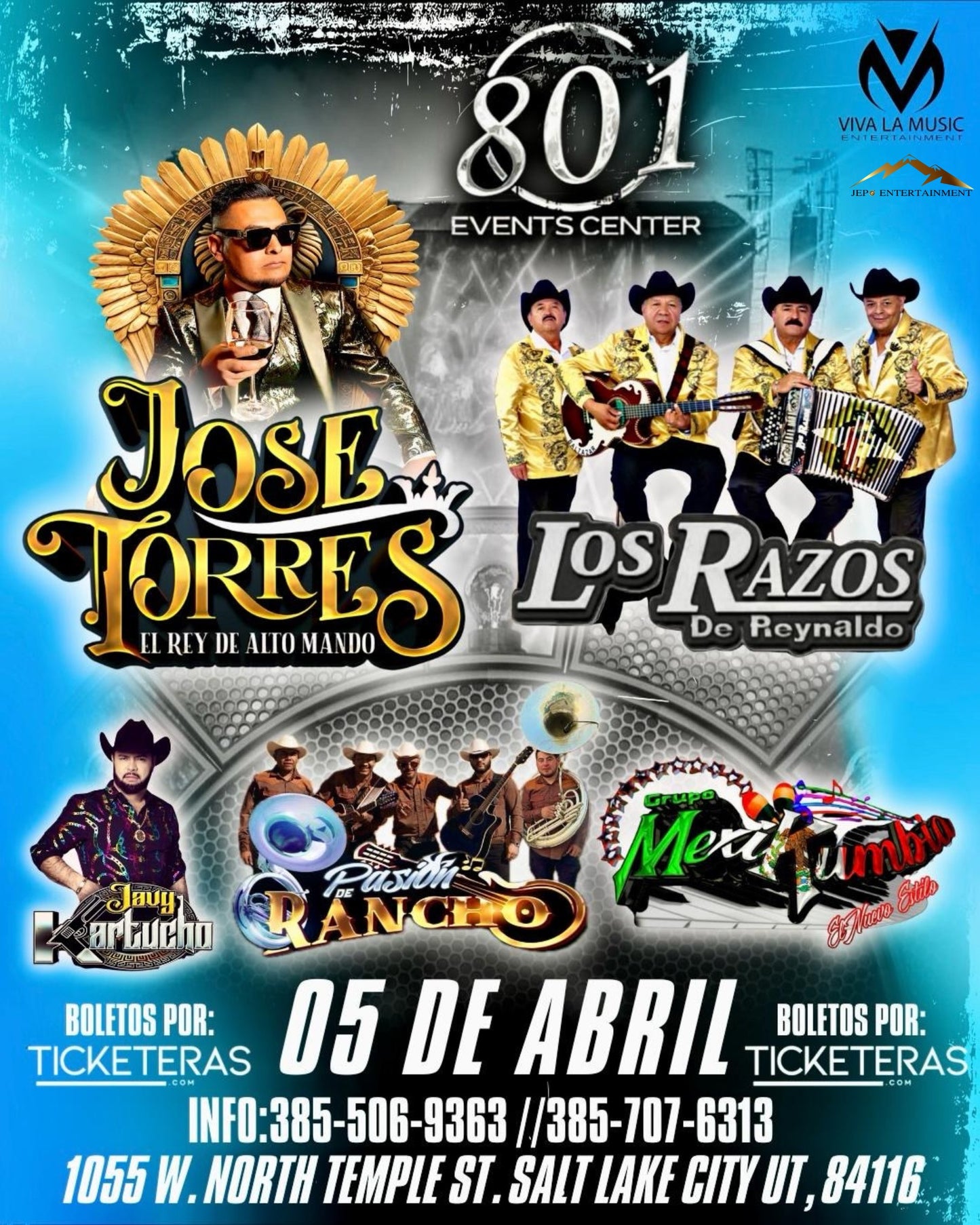 JOSE TORRES/LOS RAZOS/JAVY KARTUCHO/PASION DE RANCHO/GRUPO MEXIKUMBIO